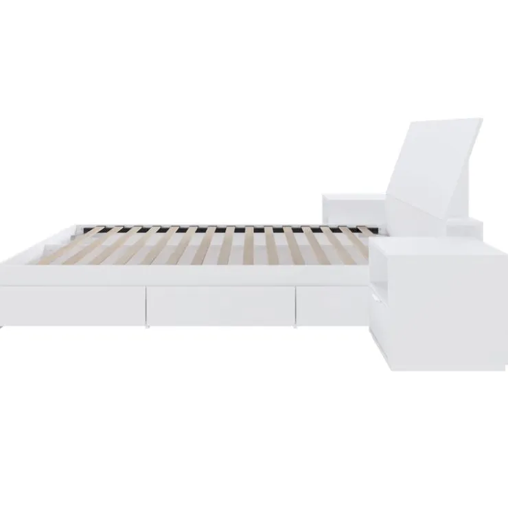 Nexera Full Bedroom Set with 3-Drawer Storage (54") - 4pcs - White Sale