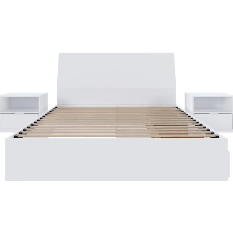 Nexera Full Bedroom Set with 3-Drawer Storage (54") - 4pcs - White Sale