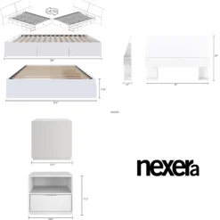 Nexera Full Bedroom Set with Storage (54
