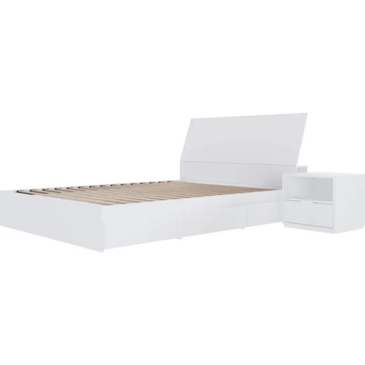 Nexera Full Bedroom Set with Storage (54") - 3pcs - White New