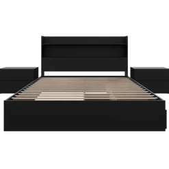 Nexera Full Bedroom Set with Storage (54") - 4pcs - Black Hot