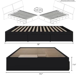 Nexera Full 3-Drawer Storage Bed (54