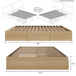 Nexera Full 3-Drawer Storage Bed (54") - Beige Best
