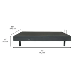 Full Electric Bed (54") Grey/Black Discount
