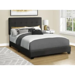 Monarch Full Fabric Bed with Headboard (54") - Black Sale
