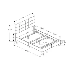 Monarch Full Fabric Bed with Headboard (54") - Grey Discount