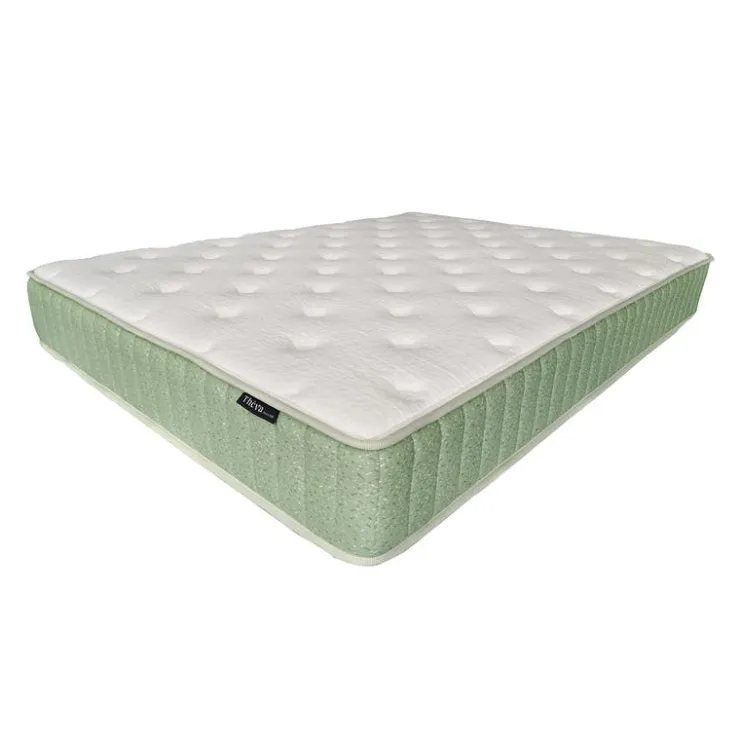 Full Firm Mattress-in-a-Box with Pocket Coils - 54" Green/White Outlet