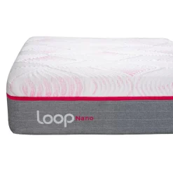 LOOP Full Firm Mattress-in-a-Box with Pocket Nanocoils - 54" Pink & white