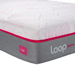 LOOP Full Firm Mattress-in-a-Box with Pocket Nanocoils - 54" Pink & white