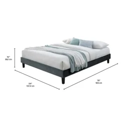 Full Linen Bed (54") Dark grey Best