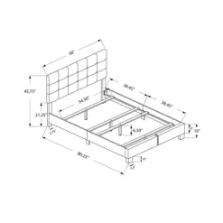 Monarch Full Linen Bed with Headboard (54
