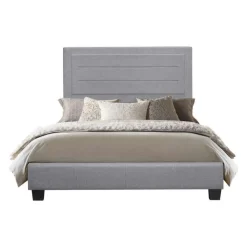 Full Linen Bed with Headboard (54") Grey Outlet