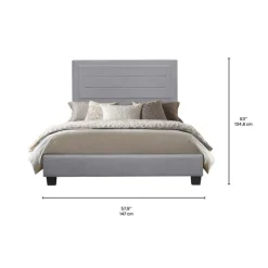 Full Linen Bed with Headboard (54