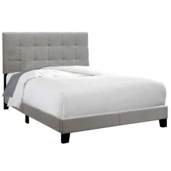 Monarch Full Linen Bed with Headboard (54") - GREY Discount