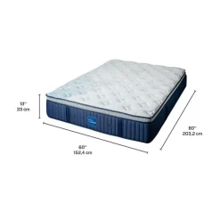 Dreamstar Full Medium-Firm Hybrid Mattress - 60" Quilted Blue/White