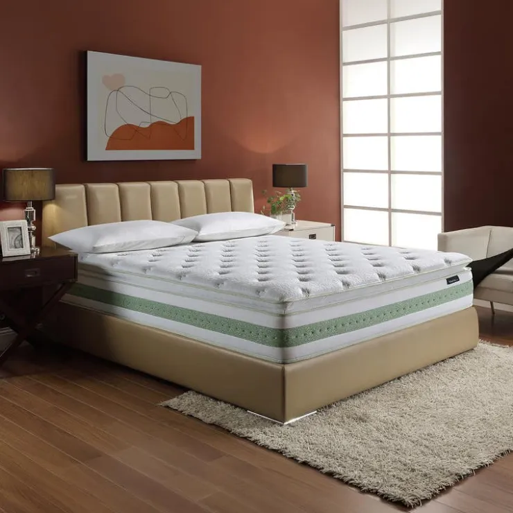 Full Medium-Firm Hybrid Mattress-in-a-Box - 54" Green/White Sale