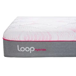 LOOP Full Medium-Firm Hybrid Mattress-in-a-Box - 54" Pink & white Best