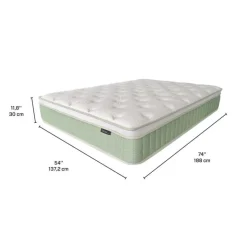 Full Medium-Firm Hybrid Mattress-in-a-Box - 54" Green/White