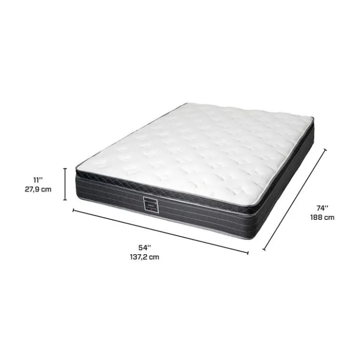 Dreamstar Full Medium-Firm Mattress with Springs - 54" White/Yorkdale Border Outlet