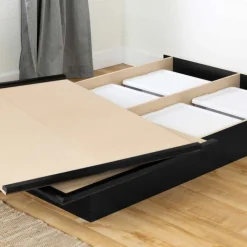 Meubles South Shore Full Platform Bed (54'') - South Shore PURE BLACK New
