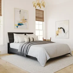 Nexera Full Platform Bed and Headboard (54") - Dark Grey