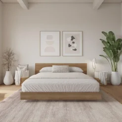 Nexera Full Platform Bed with Headboard (54") - Brown oak Sale