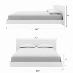 Nexera Full Platform Bed with Headboard (54") - White wood grain Sale