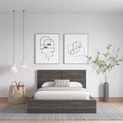 Nexera Full Platform Bed with Headboard (54