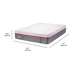 LOOP Full Plush Mattress-in-a-Boxwith Pocket Nanocoils - 54" Pink & white