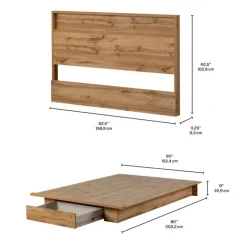 Meubles South Shore Full/Queen Bed with 1-Drawer Storage and Headboard (54"/60") - South Shore Brown Discount