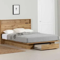 Meubles South Shore Full/Queen Bed with 1-Drawer Storage and Headboard (54"/60") - South Shore Brown Discount