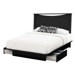 Meubles South Shore Full/Queen Bed with Headboard (54"/60") - South Shore Black Discount