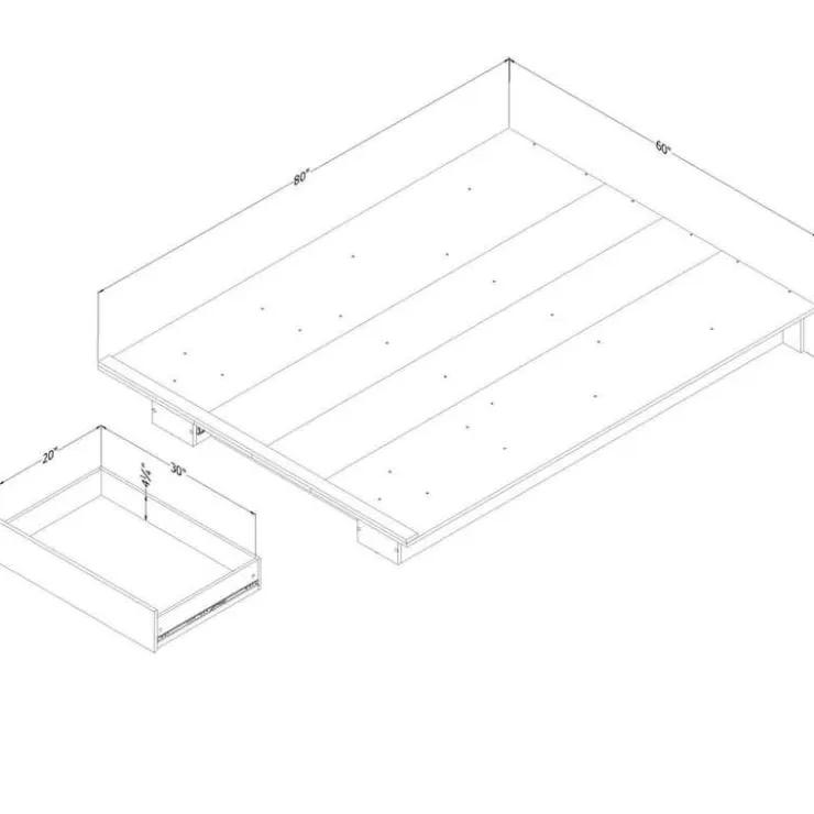 Meubles South Shore Full/Queen Platform Bed (54"/60'') - South Shore PURE WHITE Sale