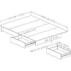 Meubles South Shore Full/Queen Platform Bed (54"/60'') - South Shore PURE BLACK Online