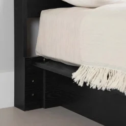 Meubles South Shore Full/Queen Platform Bed with Headboard (54"/60") - South Shore Black Outlet