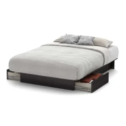 Meubles South Shore Full/Queen Platform Bed with 2-Drawer Storage (54/60'') - South Shore GRAY OAK