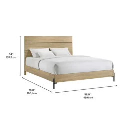 Full-Size Bed with Headboard - 54" Natural Discount