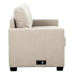 Full-Size Sleeper Sofa with USB Ports Beige Hot