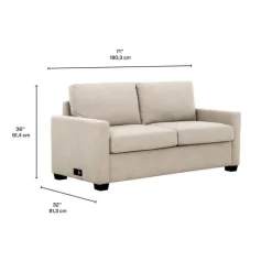 Full-Size Sleeper Sofa with USB Ports Beige Hot