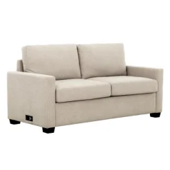 Full-Size Sleeper Sofa with USB Ports Beige Hot