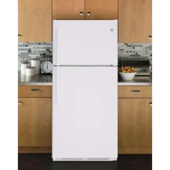 GE Appliances GE 18 Cu Ft 30 In Refrigerator Top Freezer - GTE18FTLKWW White New