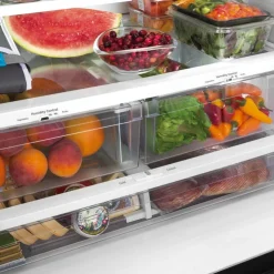 GE Appliances GE 21,9 Cu Ft 36 In Refrigerator Bottom Freezer, French door - GWE22JYMFS Stainless Steel Hot