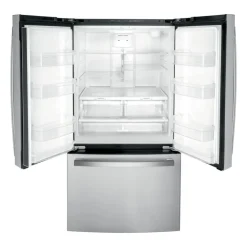 GE Appliances GE 21,9 Cu Ft 36 In Refrigerator Bottom Freezer, French door - GWE22JYMFS Stainless Steel Hot