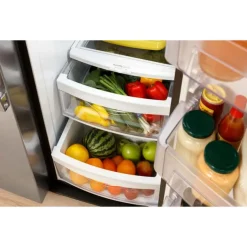 GE Appliances GE 23,2 Cu Ft 33 In Refrigerator Side by side - GSS23GYPFS Stainless Steel Best