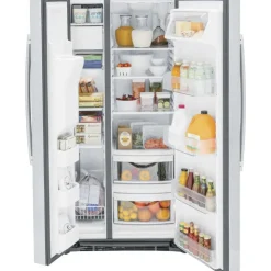 GE Appliances GE 23,2 Cu Ft 33 In Refrigerator Side by side - GSS23GYPFS Stainless Steel Best