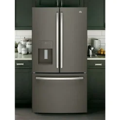 GE Appliances GE 25.5 Cu Ft 36 In Refrigerator Bottom Freezer, French door - GFE26JMMES Slate Outlet