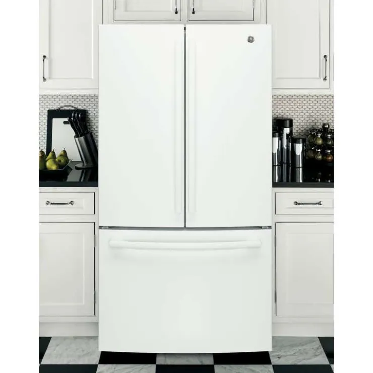 GE Appliances GE 26.7 Cu Ft 36 In Refrigerator Bottom Freezer, French door - GNE27JGMWW White Best