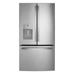 GE Appliances GE 25.6 Cu Ft 36 In Refrigerator Bottom Freezer, French door - GFE26JYMFS Stainless Steel Clearance