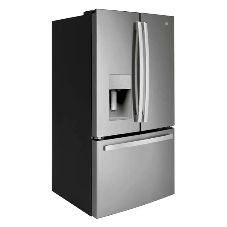 GE Appliances GE 25.6 Cu Ft 36 In Refrigerator Bottom Freezer, French door - GFE26JYMFS Stainless Steel Clearance