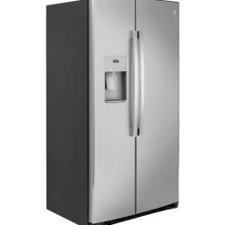 GE Appliances GE 21.8 Cu Ft 36 In Refrigerator Side by side - GZS22IYNFS Stainless Steel Hot